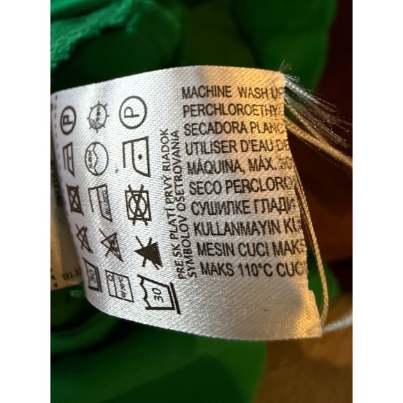 MNG Jumpsuit Women Small Green Linen Blend Collared Wide Leg Jumpsuit Utility - Picture 14 of 14